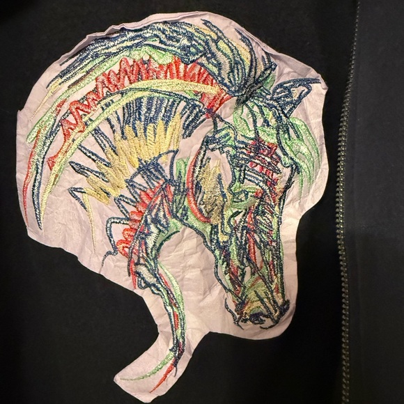 Vintage Enza Embroidered‎ Horse Equine Sweatshirt Size XL Full Zip Blue Pockets - Picture 6 of 8